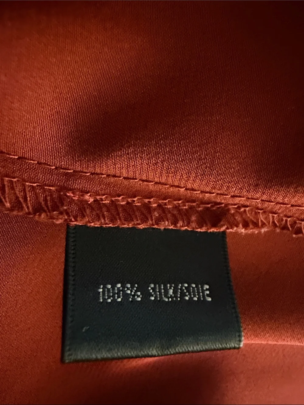Lafayette 148 New York NWOT 100% Silk Rust Satin Blouse Luxe Minimalist - Picture 7 of 8